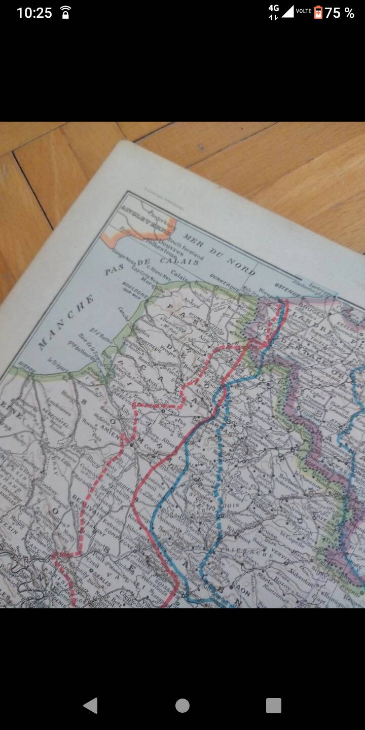 Historical map Larousse Great War French front
