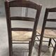 Pair of rustic country mountain straw chairs, old 1950s