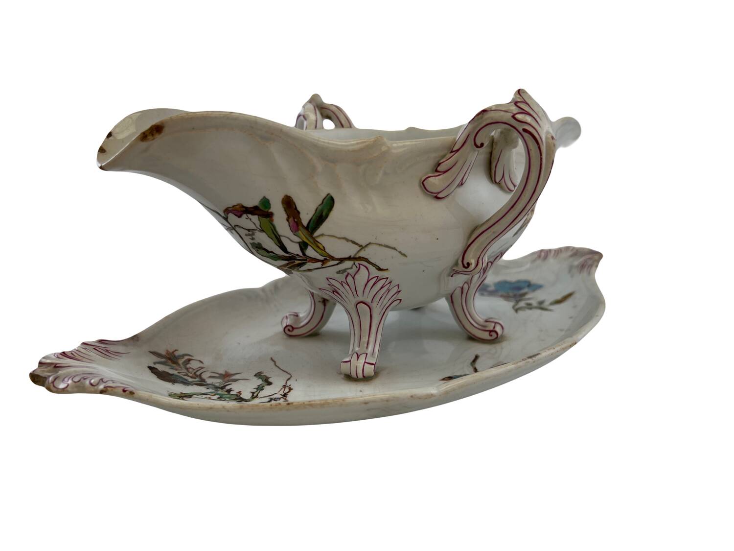 Gravy boat with its Luneville frame