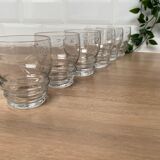 Set de 6 verres à vin en verre gravé