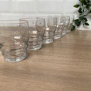 Set of 6 engraved glass wine glasses
