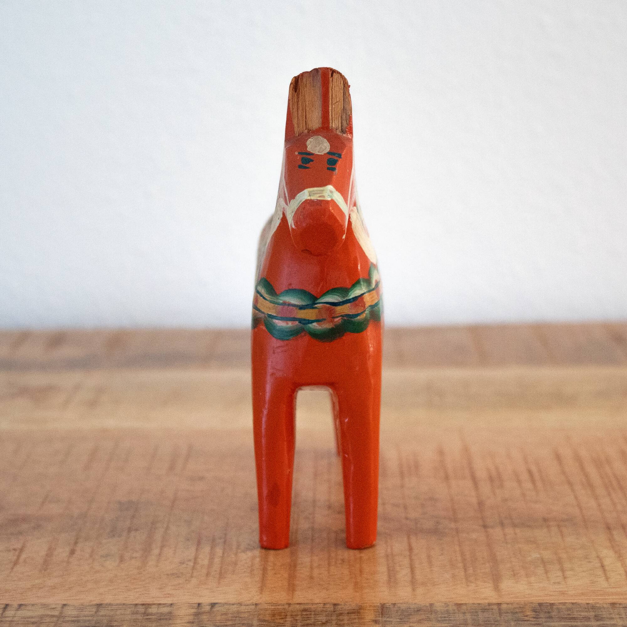 Original Vintage Nils Olsson Dala Horse: Swedish Wooden Folk Art Animal