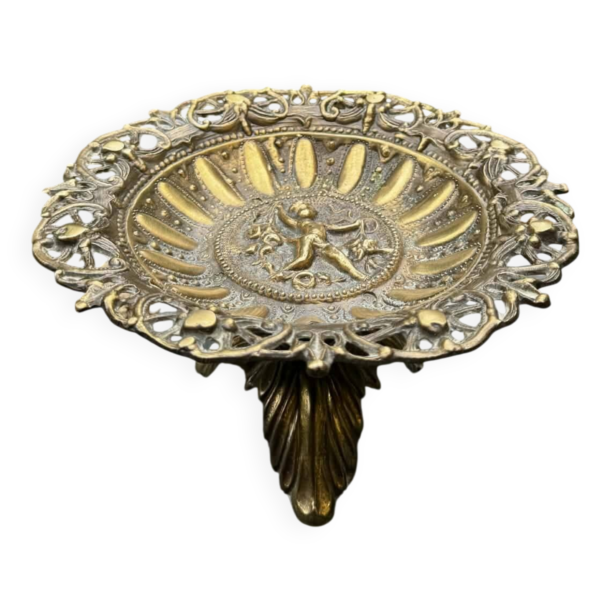 Large fruit bowl centrepiece in bronze from the 19th century.