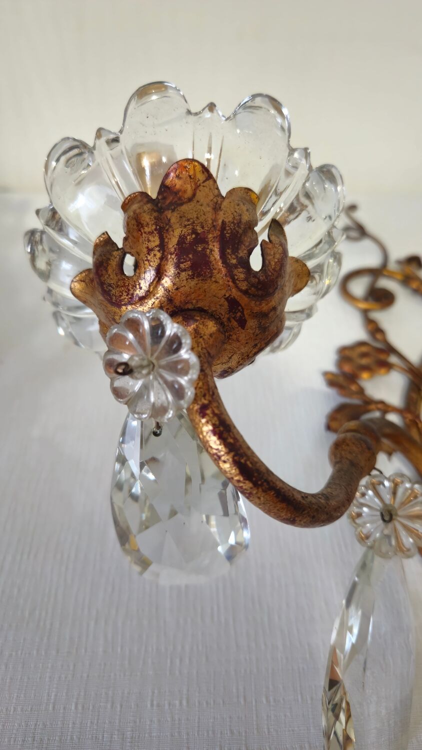 Wall sconce with pendants in Louis XV style