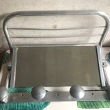 Aluminum wall coat rack with mirror and hat rack 50s