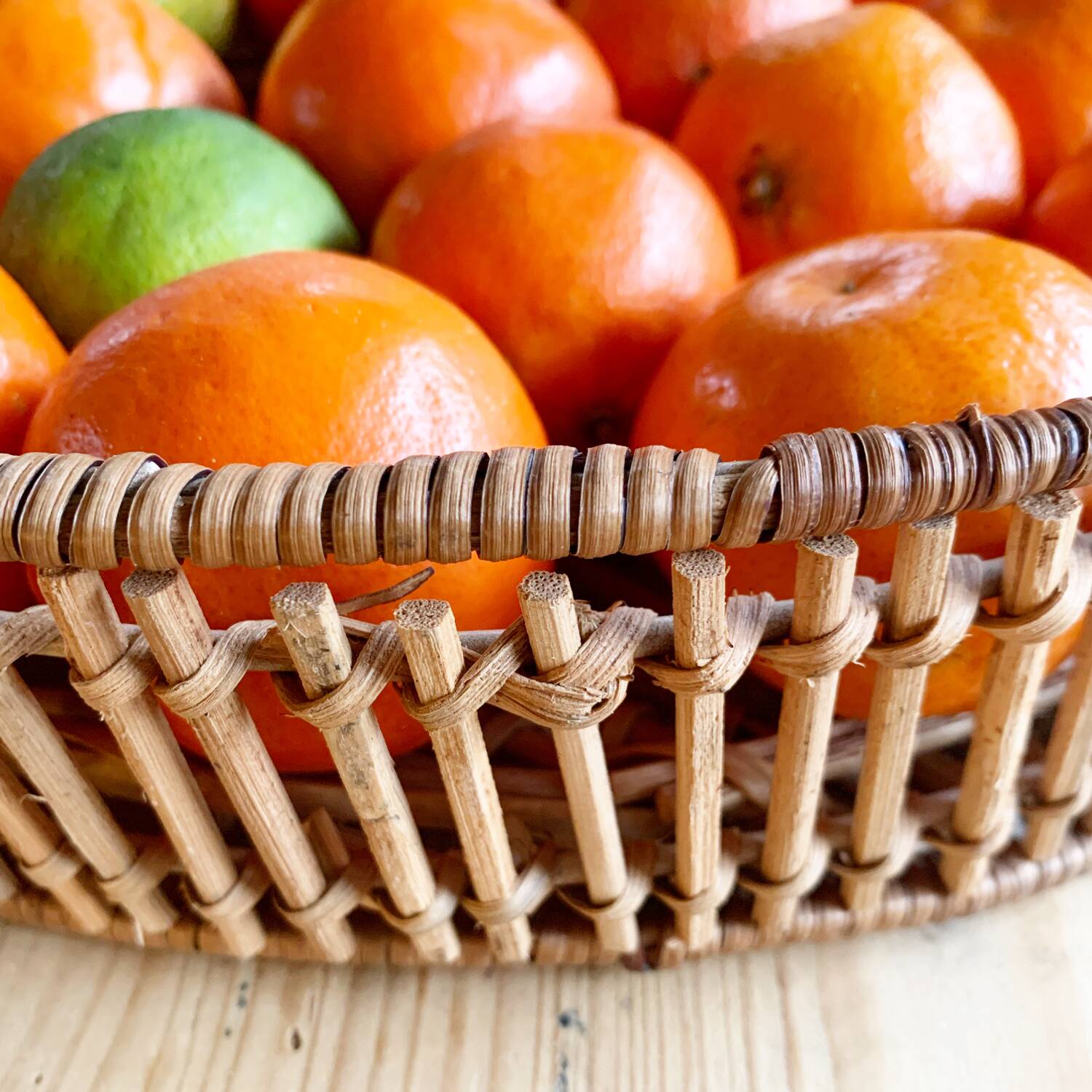 Vintage wicker and rattan tray