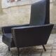 Pair of armchairs vintage year 60 imitation black leather