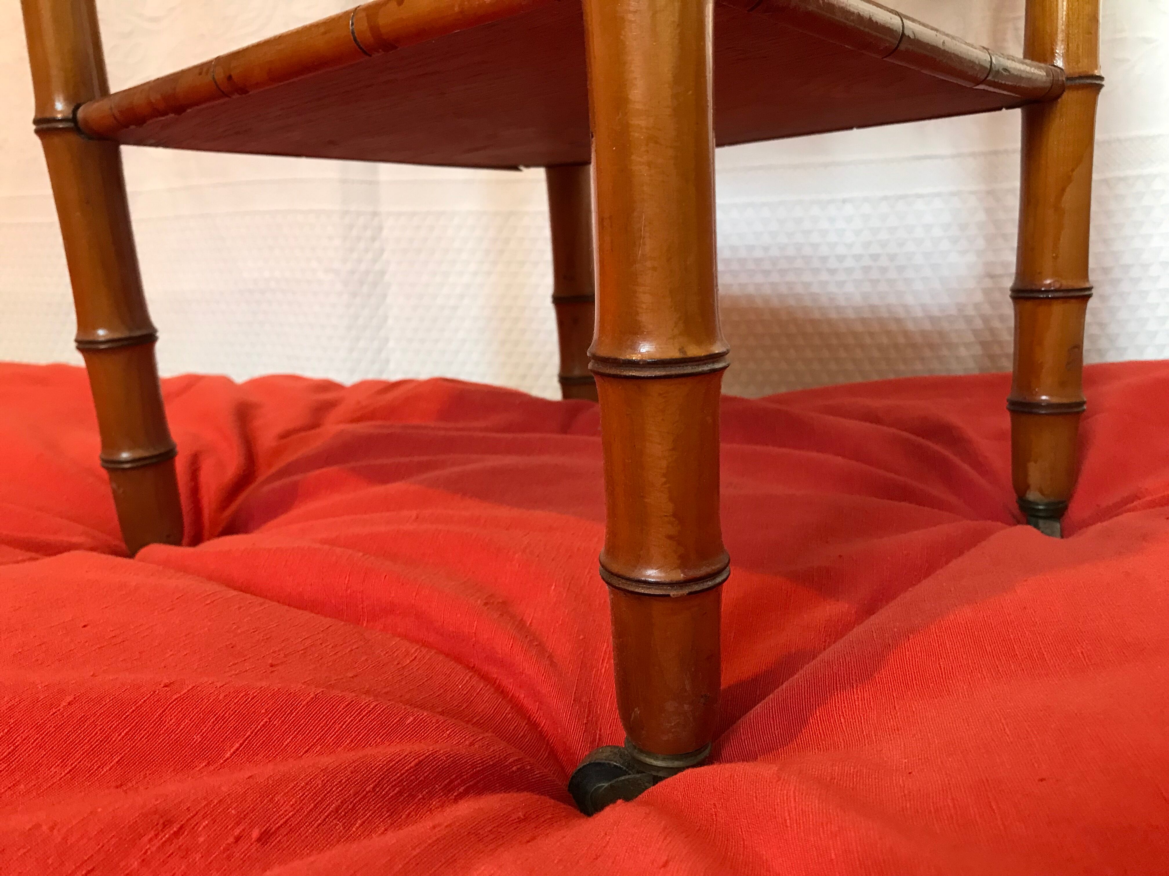 Bedside bamboo collection circa 1870 Napoleon III pitchpin cherry marble