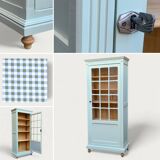 Antique celadon glass Parisian wardrobe H162