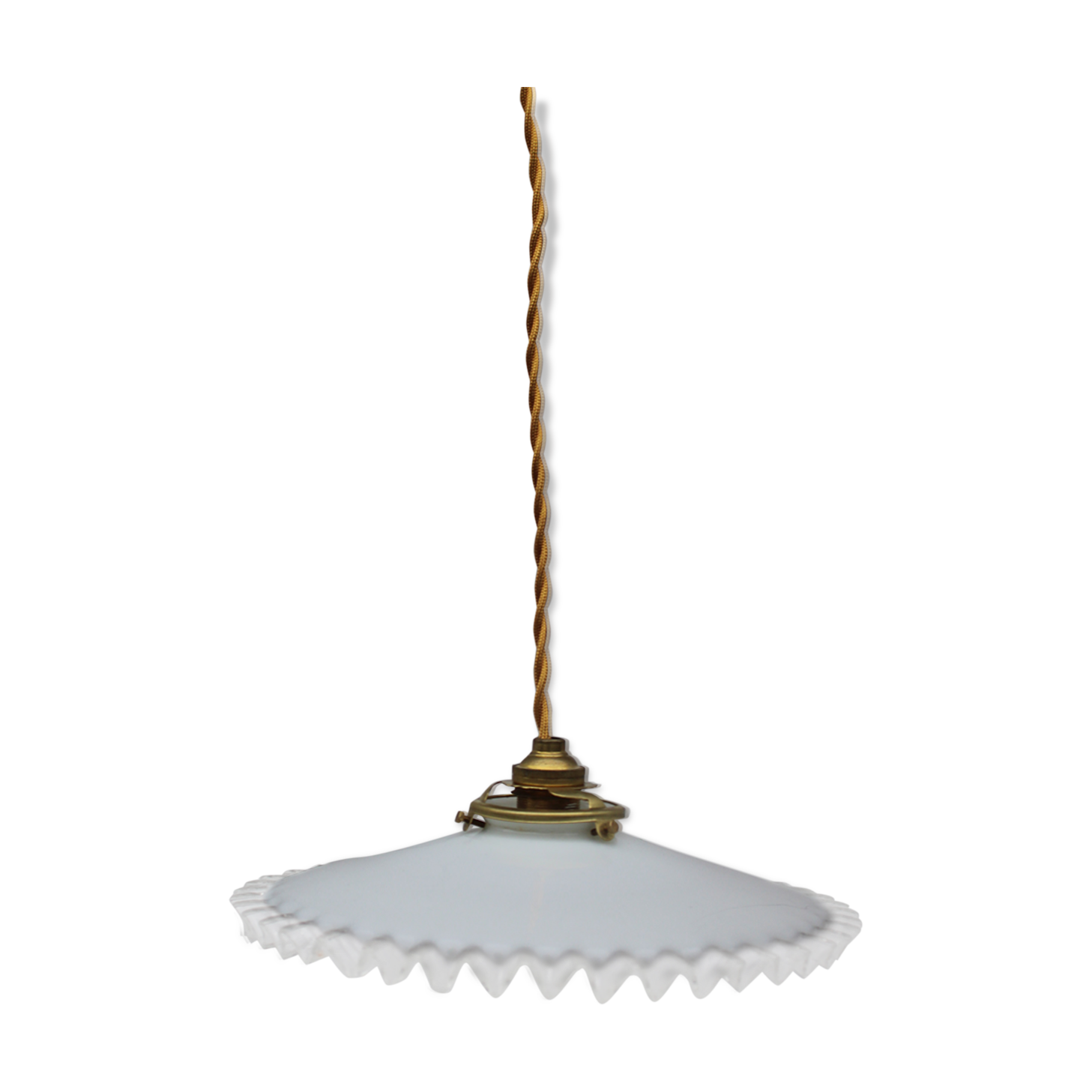 Dented opaline hanging lamp