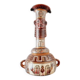 Inca craft vessel from Peru by Antonio Olave (1928-2016) hand painted
