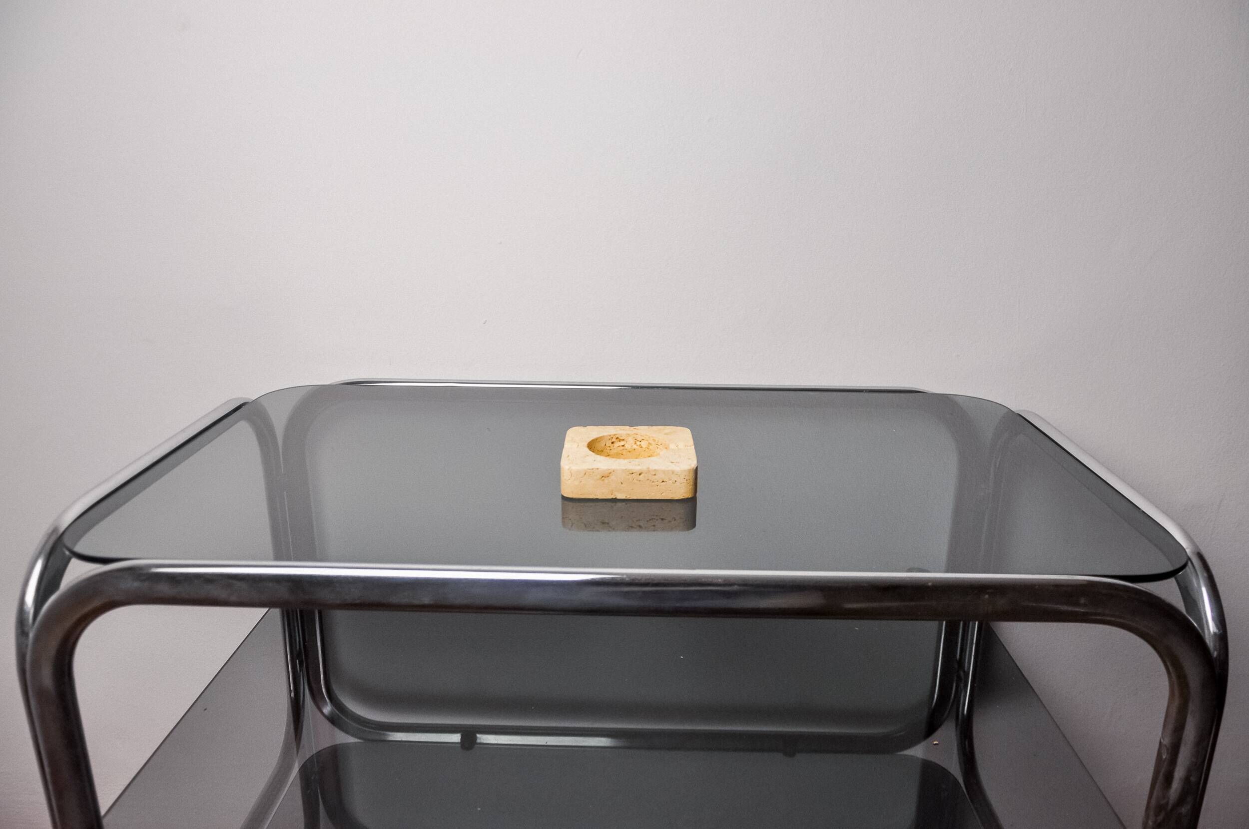 Brutalist ashtray by Fratelli Mannelli, travertine, Italy, 1970