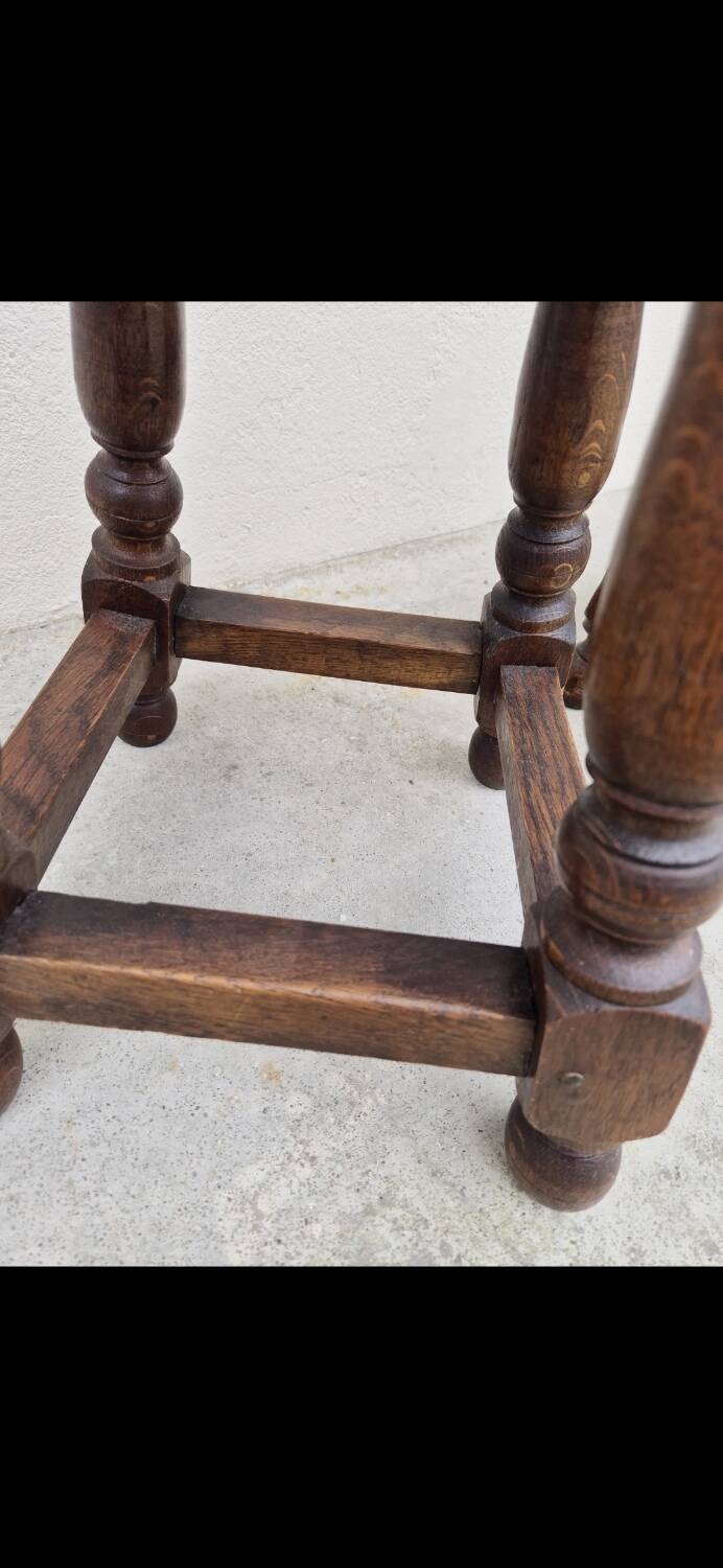 Pair of 19th century solid oak stools