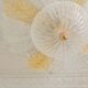 Vintage Murano chandelier/ceiling light with 16 white and amber leaves.
