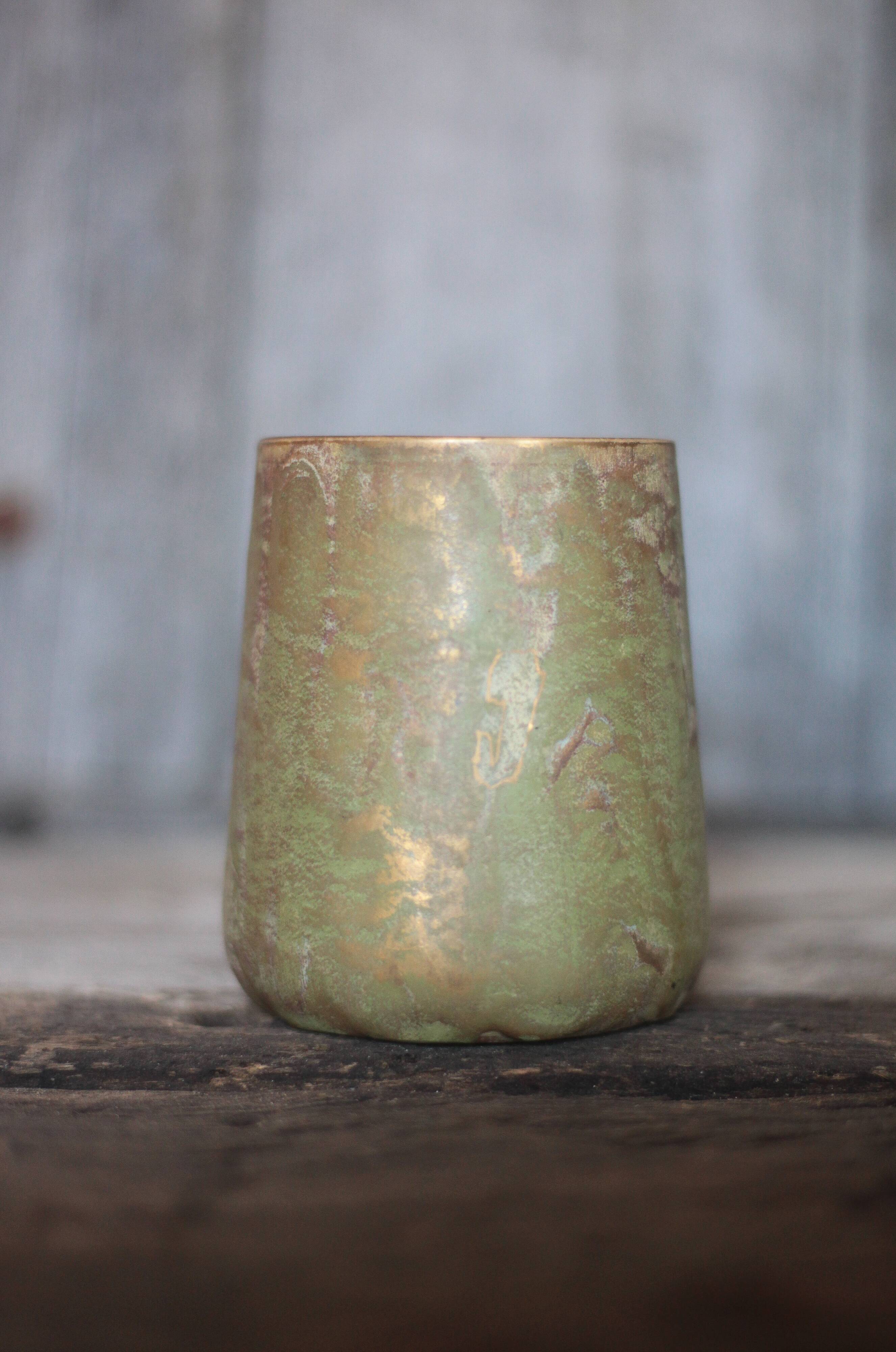 Vase from Yvelines in stoneware with enamel decoration featuring tree-like drips, 1900.