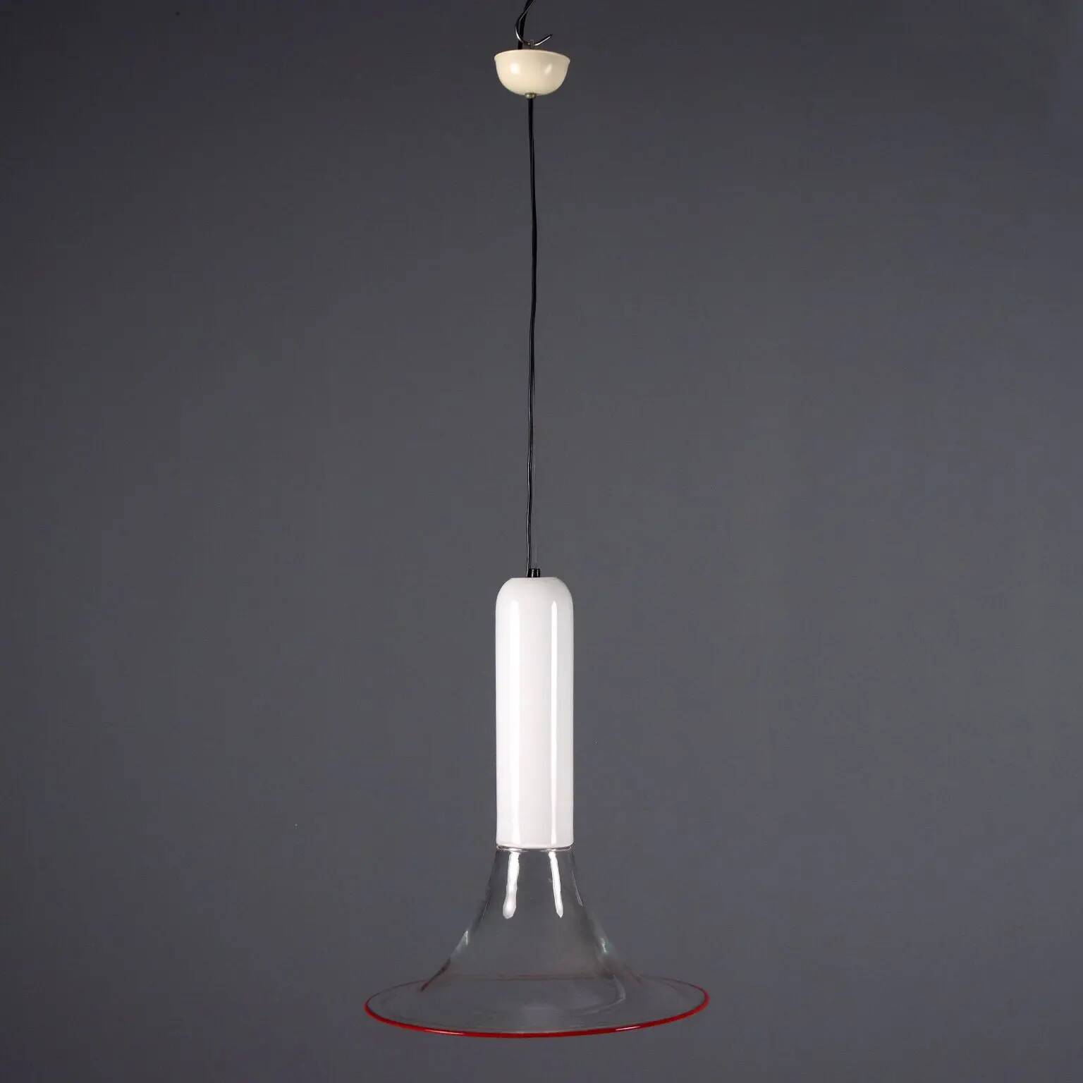 Suspension Leucos Samanta, design vintage Roberto Pamio, verre de Murano, années 1970