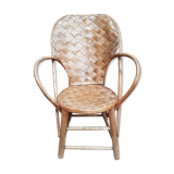 Braided chair in chestnut tree 50s
