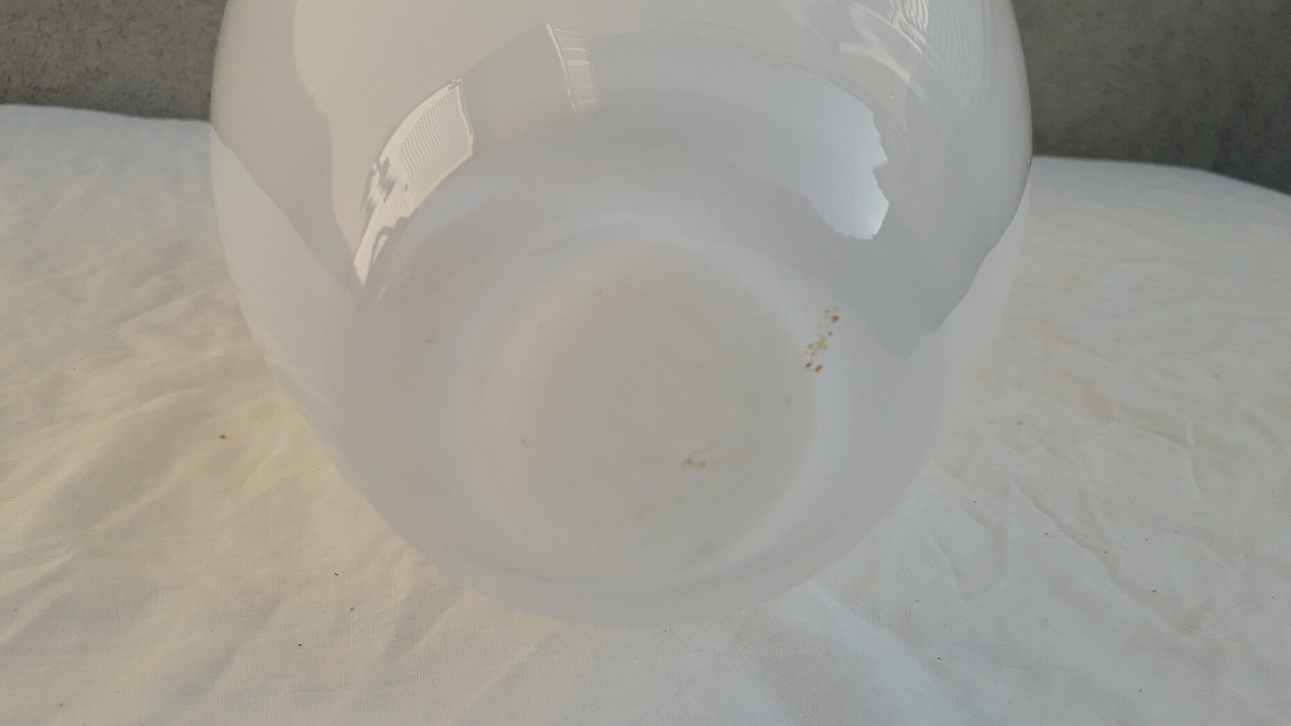 White glass vase