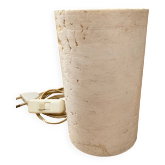 Antique vintage polished stone cylinder lamp