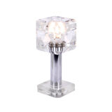 Plexiglas and stainless steel cube lamp, circa 1970