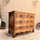CURVED COMMODE IN WALNUT, PROVINCIAL WORK FROM THE LOUIS XV XVIII PERIOD