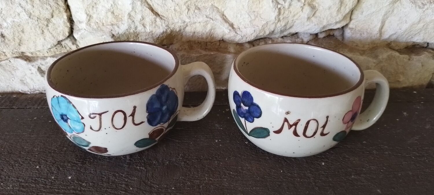Vintage You and Me Stoneware Bowls