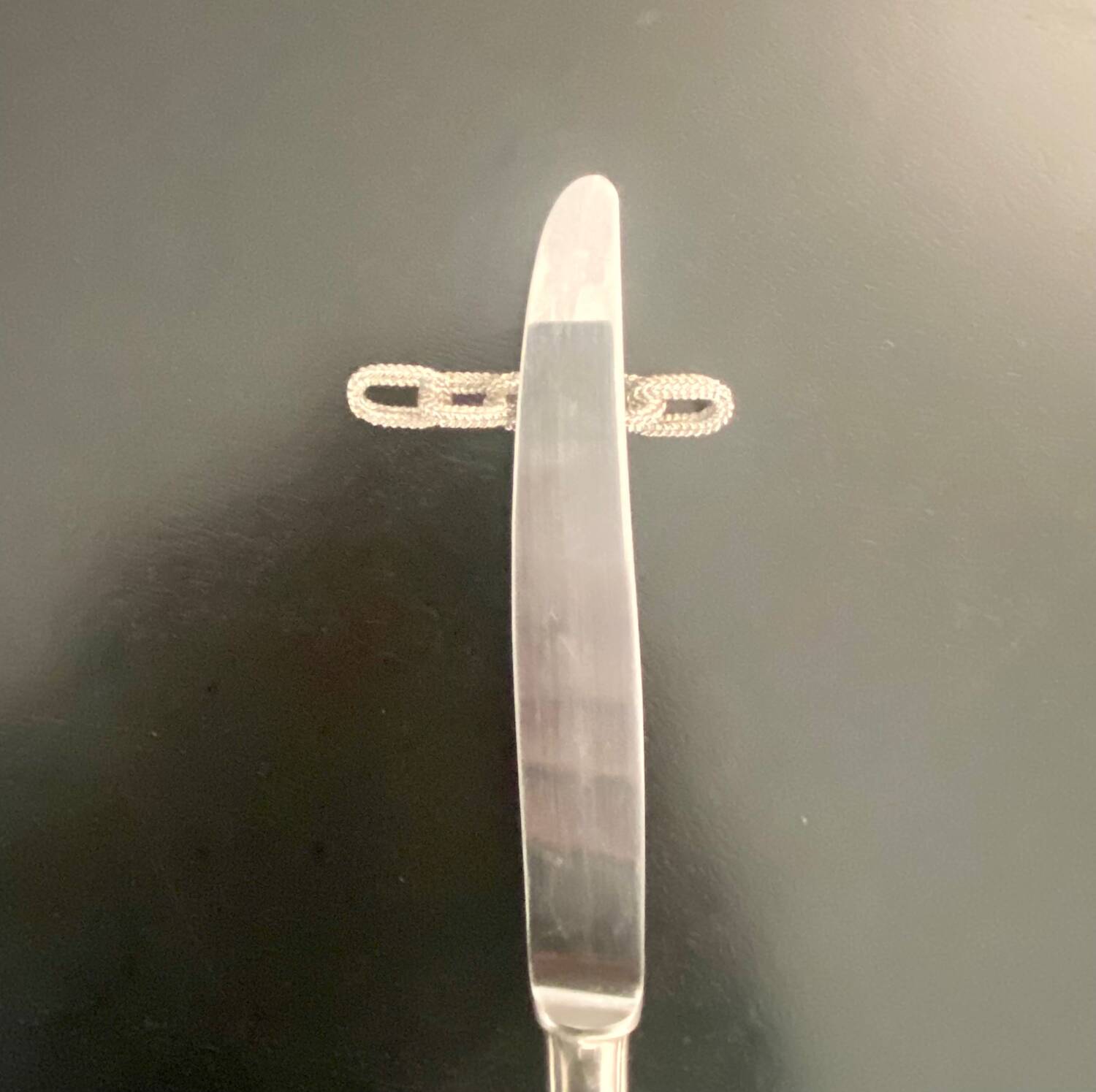 6 knife holders, table jewelry, metal chain shape