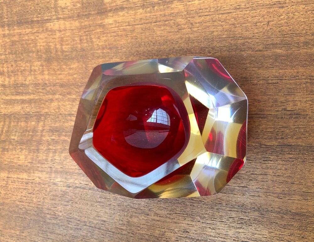 Vintage Italian Sommerso glass candlestick or ashtray