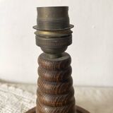 Antique turned wood lamp