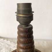 Antique turned wood lamp