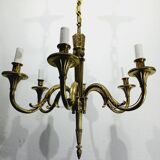 Louis xvi bronze chandelier 6 lights