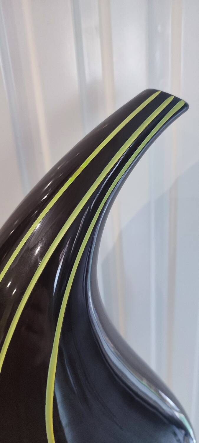 Sculptural ceramic vase, modernist line, designer piece