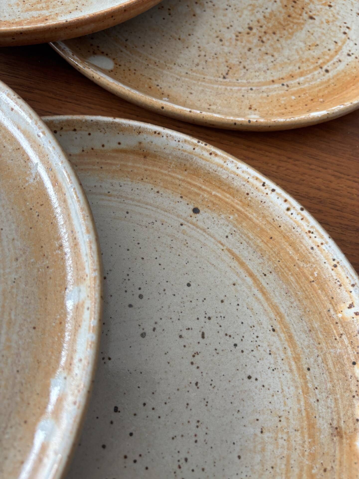Lot de 6 assiettes en grès vintage - assiettes de présentation grès ém