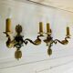 Empire bronze sconces with decorations of swans, palmettes and acanthus leaves