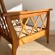 Pair of vintage wooden armchairs with braces
