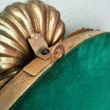 Large round gold metal mirror