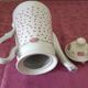 Flowered teapot, made in Korea.