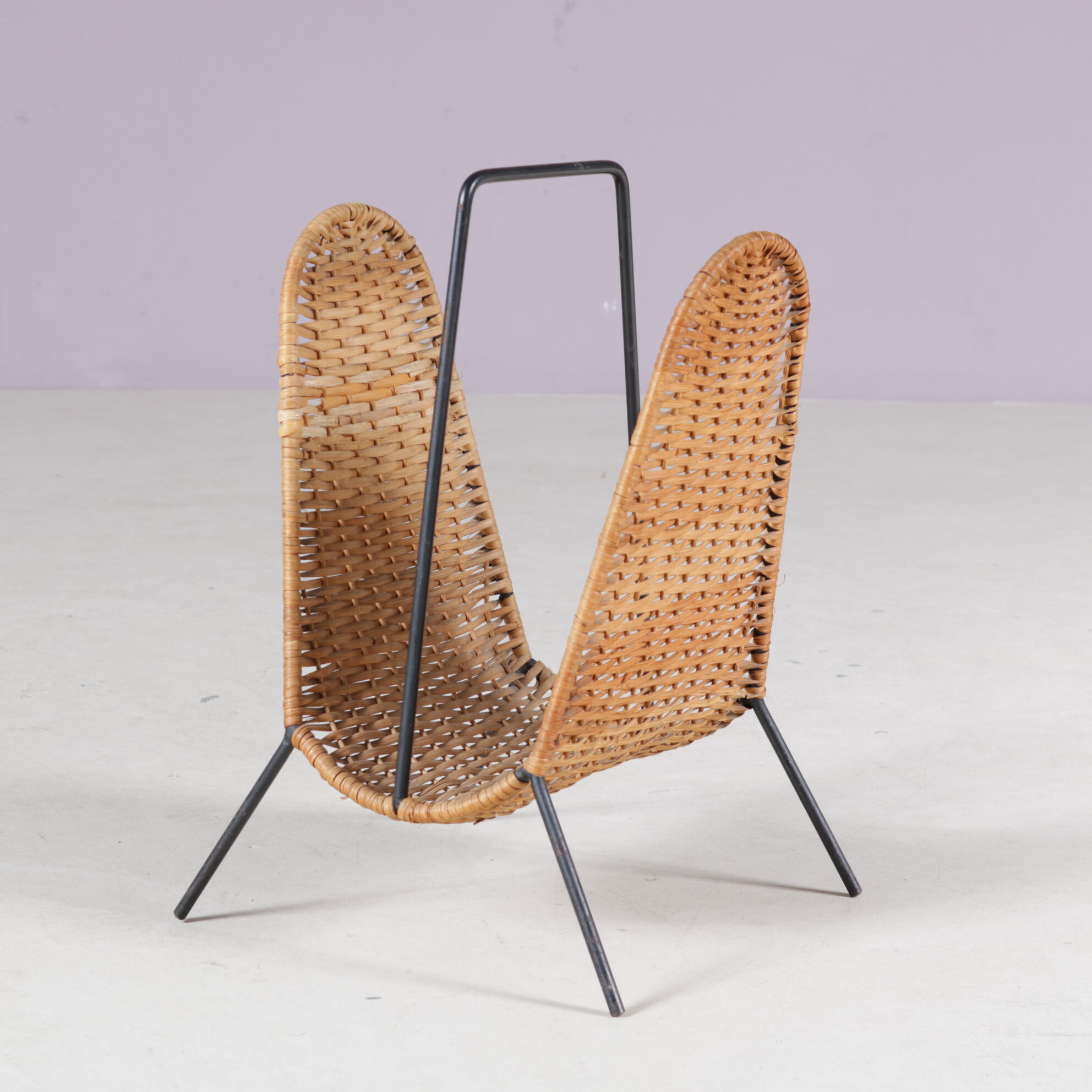 1950s Carl Auböck attributed magazine holder from Denmark