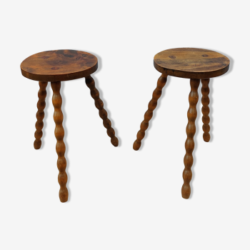 Duo de tabouret tripode