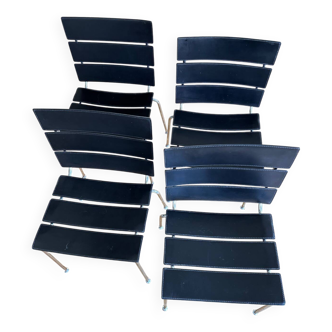 Lot de 4 chaises stripe par giancarlo vegni pour fasem