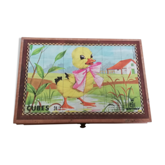 Puzzle enfant vintage cubes