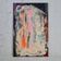 Peinture abstraite sur toile, dripping sur fond figuratif, circa 1970.