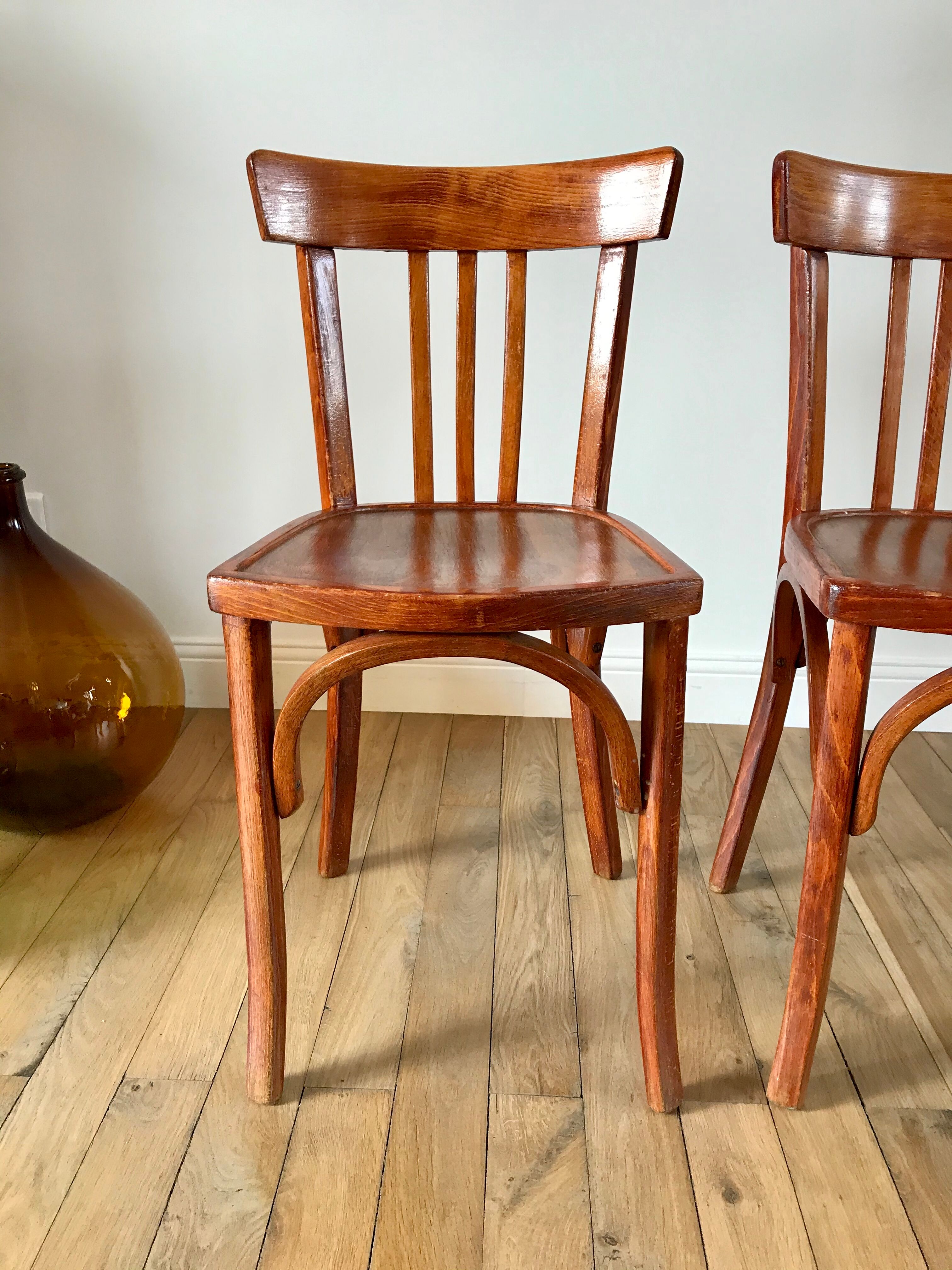 Duo de chaises bistrot Luterma années 30