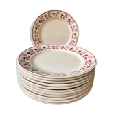 Set of 12 flat plates in Badonviller earthenware