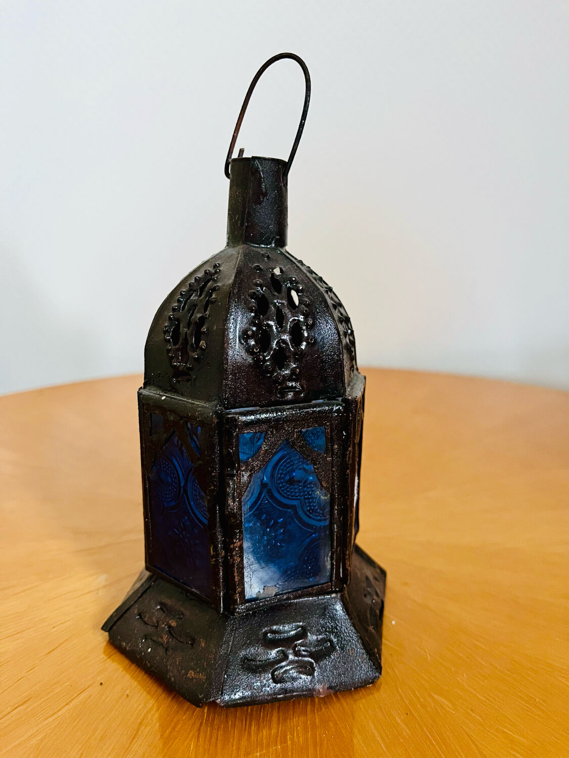 Pair of vintage Moroccan lantern tealight holders