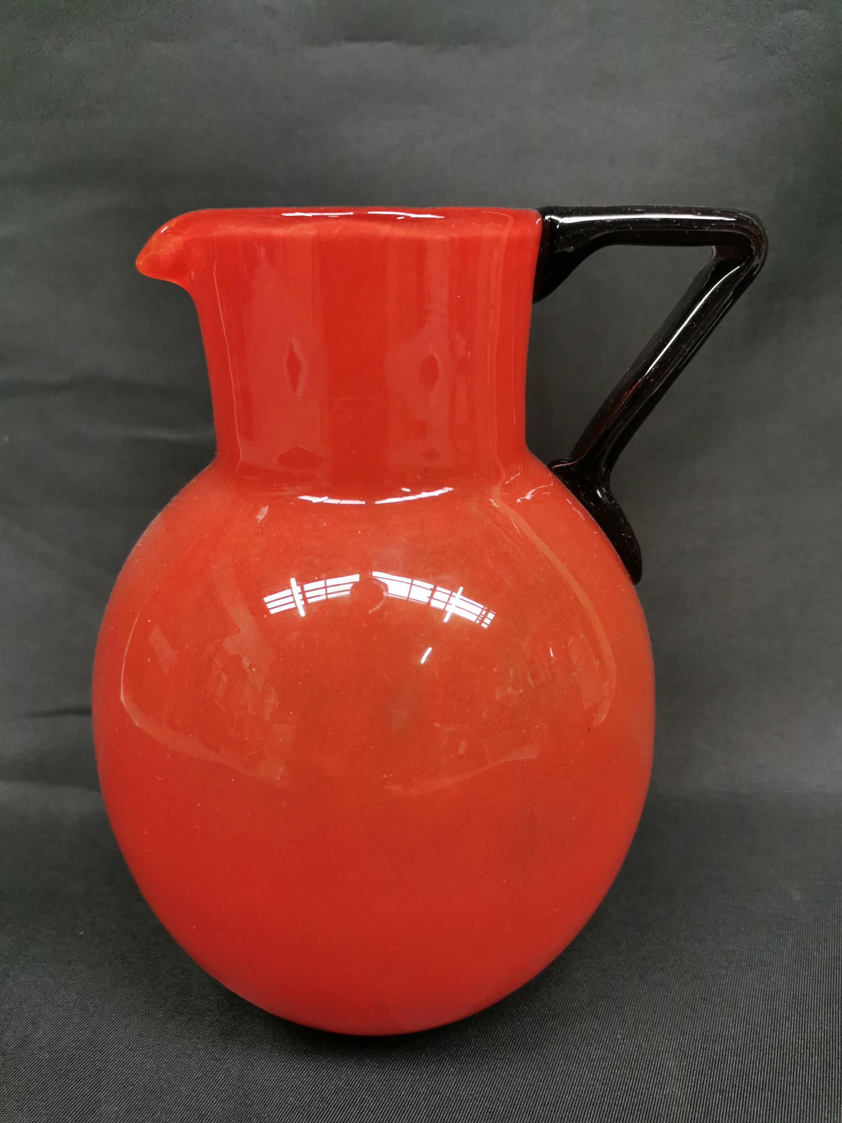 Schneider Orangeade / Lemonade Service, Le Verre Français. 2 Pitchers and 6 Glasses