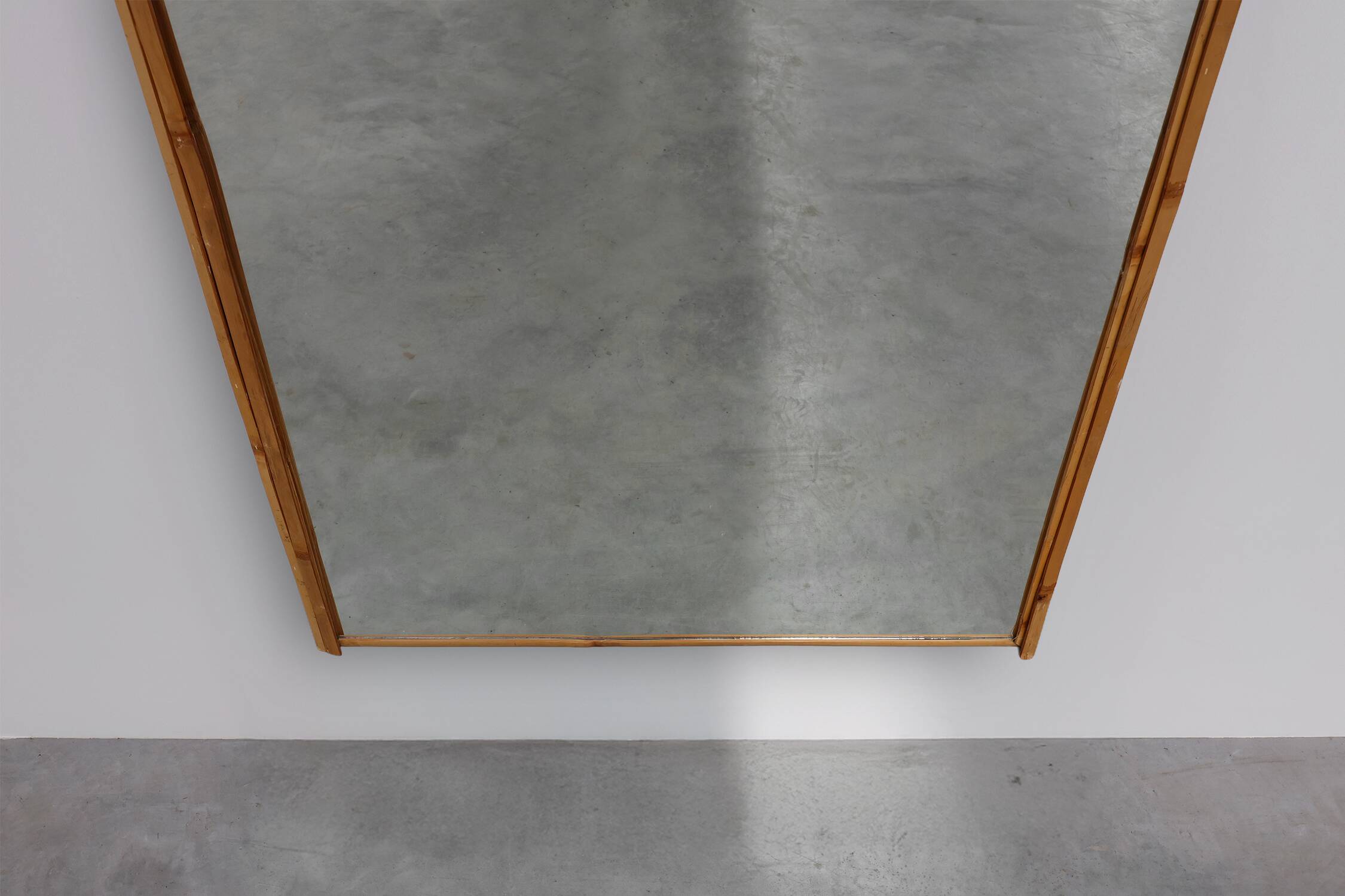 Large Vintage seventies Ibiza style rectangular mirror with bamboo frame