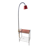 Floor lamp end of sofa in wrought iron and mahogany 1950