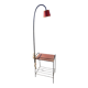 Wrought iron and mahogany floor lamp, circa 1950