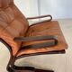 Vintage Scandinavian cognac lounge chair by Oddvin Rykken